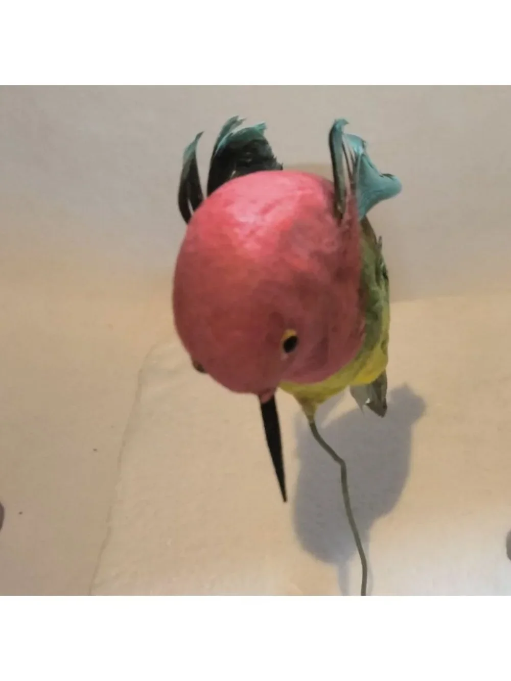 Colorful Decorative Feathered Bird Hummingbird Figurine Wire Floral Crafts Lot 4